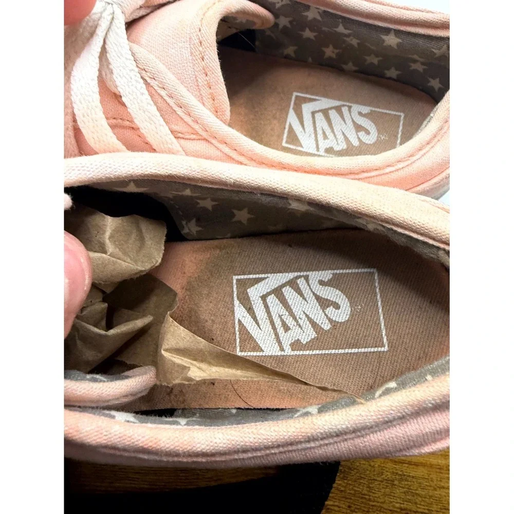 Vans‎ Atwood Womens 7 Sneakers Peach Canvas Low Top Lace Up Skateboard Shoes
